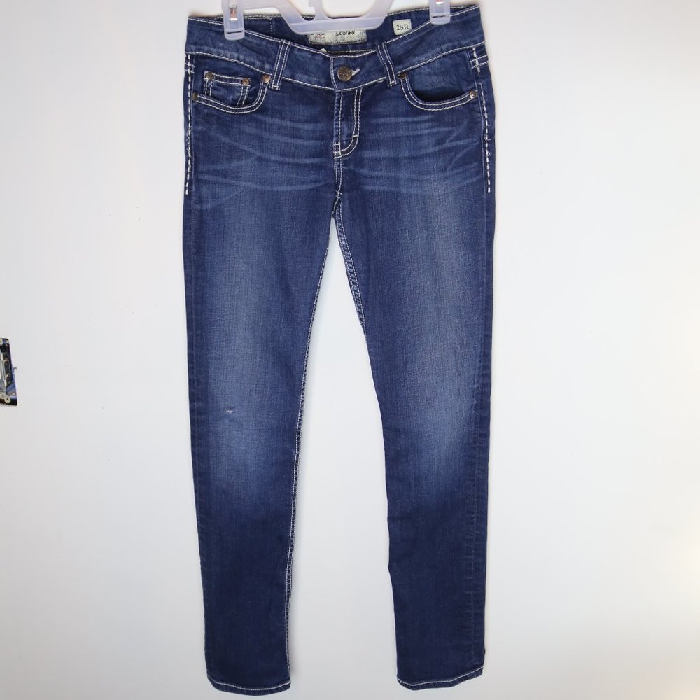 BKE Sabrina Jeans, Dark wash, Lightly Distressed